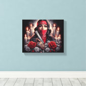 Gangster Meisje Hip Hop chicano kunst grafisch Canvas Afdruk (Insitu (Houten vloer))