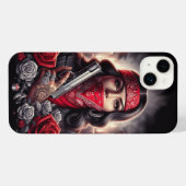 Gangster Meisje Hip Hop chicano kunst grafisch iPhone Hoesje (Achterkant horizontaal)