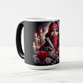 Gangster Meisje Hip Hop chicano kunst grafisch Magische Mok (Voorkant links)