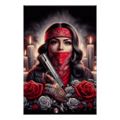 Gangster Meisje Hip Hop chicano kunst grafisch Perfect Poster (Voorkant)