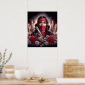 Gangster Meisje Hip Hop chicano kunst grafisch Poster (Keuken)