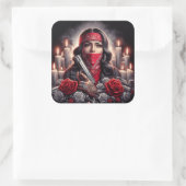 Gangster Meisje Hip Hop chicano kunst grafisch Vierkante Sticker (Tas)