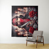 Gangster Meisje Hip Hop chicano kunst grafisch Wandkleed (In situ)