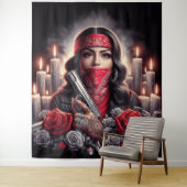 Gangster Meisje Hip Hop chicano kunst grafisch Wandkleed (In situ)