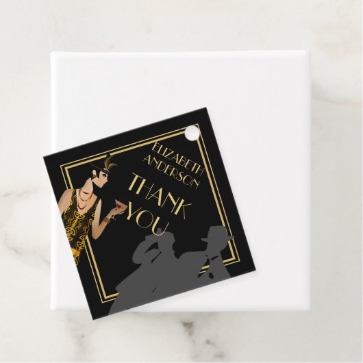 Gangster Moll jaren 20 Flapper Gatsby Feest BlackG Bedankjes Labels (In situ)