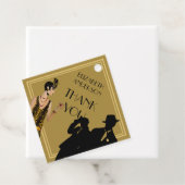 Gangster Moll jaren 20 Flapper Gatsby Feest ZwartG Bedankjes Labels (In situ)