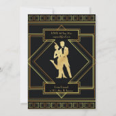 Gangster Moll jaren 20 Flapper Zwart Goud 50ste Fe Kaart (Achterkant)