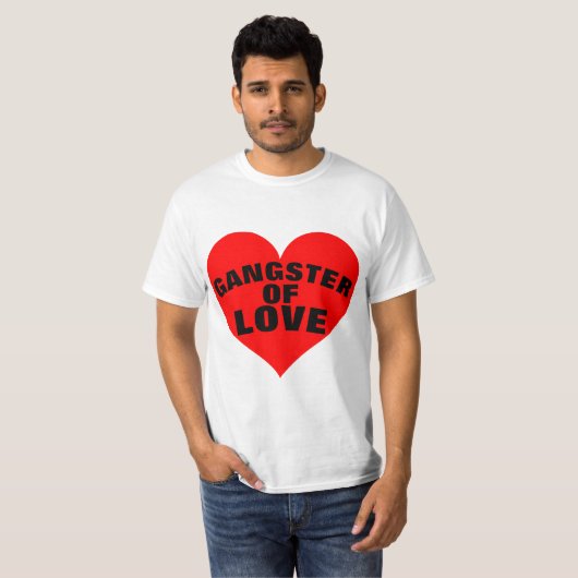 GANGSTER OF LOVE grappige T-shirts (Voorkant volledig)