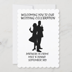GANGSTER PISTOLEN THEMA WEDDING INVITATIONS KAART