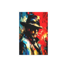 Gangster Portret Abstract Schilderij Vintage Stijl