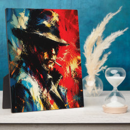 Gangster Portret Abstract Schilderij Vintage Stijl Fotoplaat