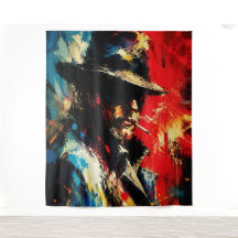 Gangster Portret Abstract Schilderij Vintage Stijl