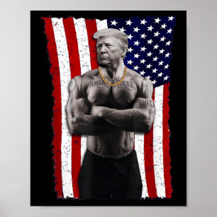 Gangster Pro Donald Trump Tattoo Republikein Ameri Poster