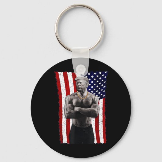 Gangster Pro Donald Trump Tattoo Republikein Ameri Sleutelhanger (Voorkant)