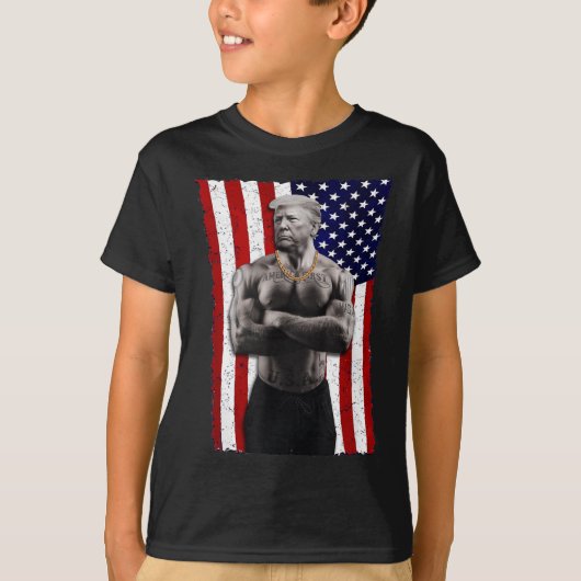 Gangster Pro Donald Trump Tattoo Republikein Ameri T-shirt (Voorkant)