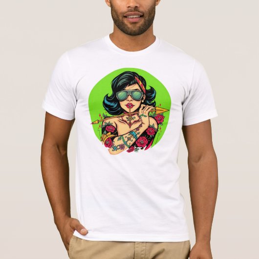 Gangster Queen Tattoo Art – Badass Women T-shirt (Voorkant)