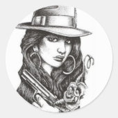 gangster ronde sticker (Voorkant)