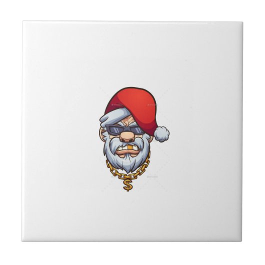 Gangster santa claus decoratieve tegels tegeltje (Voorkant)