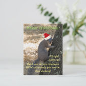 Gangster Santa Squirrel Christmas Briefkaart (Staand voorkant)