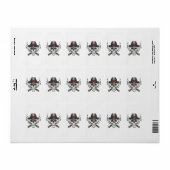 Gangster schedel met fedora hoed etiket (Full Sheet)