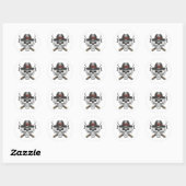 Gangster schedel met fedora hoed ronde sticker (Vel)