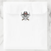 Gangster schedel met fedora hoed ronde sticker (Tas)