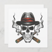 Gangster schedel met fedora pet (Voorkant / Achterkant)