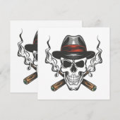 Gangster schedel met hoed (Voorkant / Achterkant)