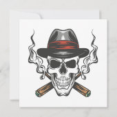Gangster schedel met hoed (Achterkant)