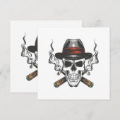 Gangster schedel met hoed kaart (Voorkant / Achterkant)