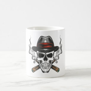 Gangster schedel met hoed koffiemok
