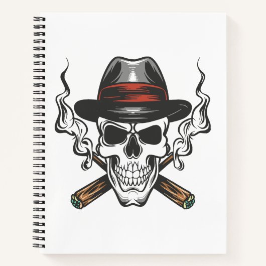 Gangster schedel met hoed notitieboek (Voorkant)