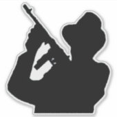 gangster silhouet sticker (Voorkant)