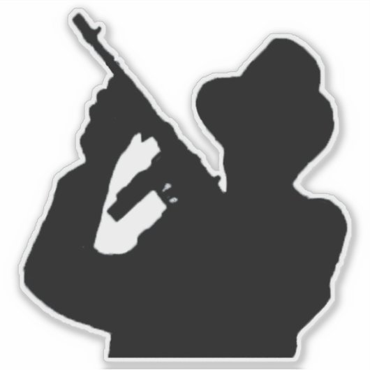 gangster silhouet sticker (Voorkant)