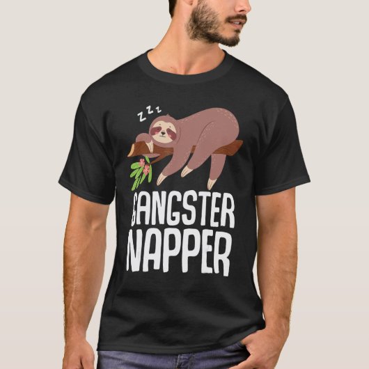 Gangster Slaper Luiaard Slapend T-shirt (Voorkant)