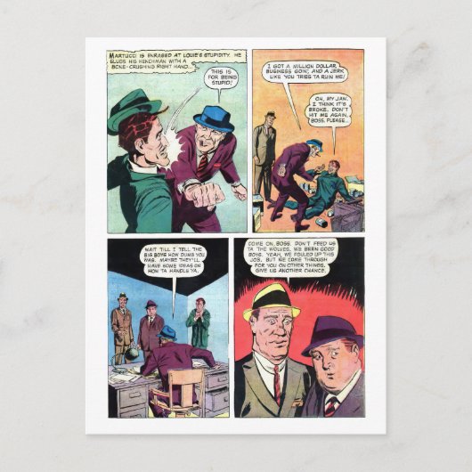 gangster strips maffiabaas slaat Henchman Briefkaart (Voorkant)