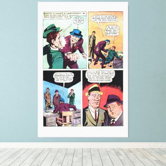  gangster strips maffiabaas slaat Henchman Canvas Afdruk (Insitu (Houten vloer))