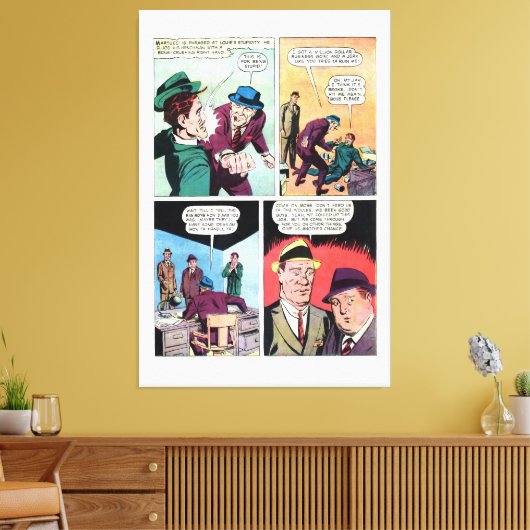 gangster strips maffiabaas slaat Henchman Canvas Afdruk (Insitu (Woonkamer))