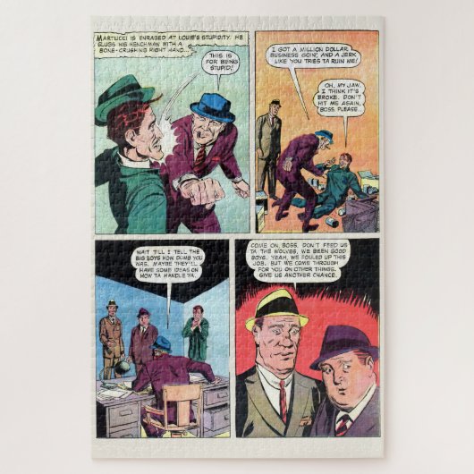  gangster strips maffiabaas slaat Henchman Legpuzzel (Verticaal)