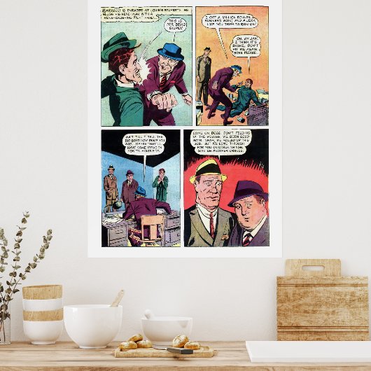  gangster strips maffiabaas slaat Henchman Poster (Keuken)
