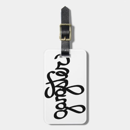 gangster-typografie bagagelabel (Voorkant verticaal)