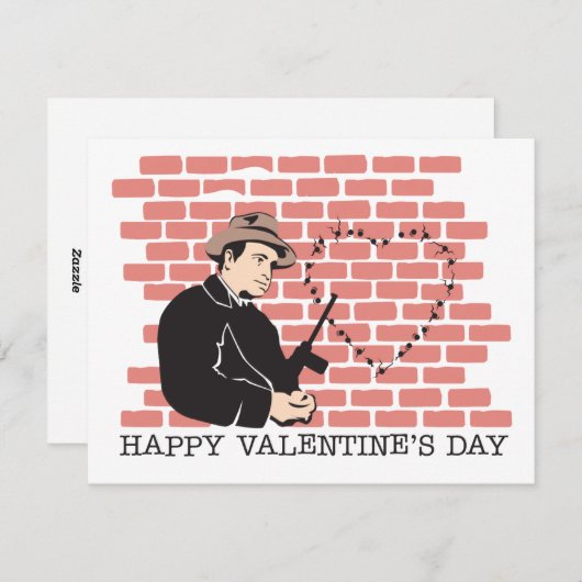 Gangster Valentijnsdag Feestdagenkaart (Voorkant / Achterkant)