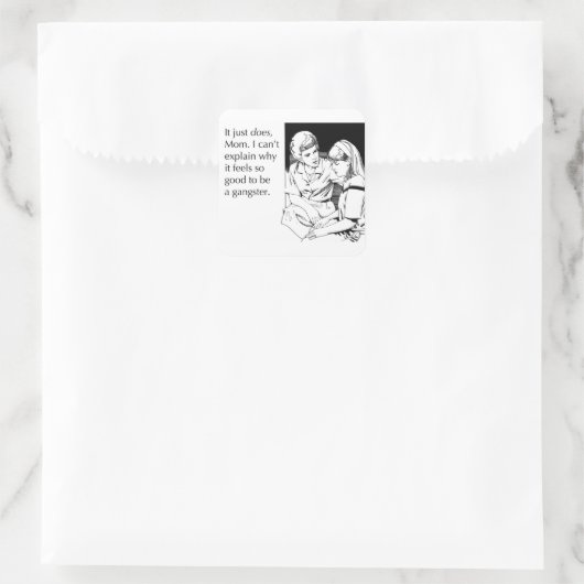 Gangster Vierkante Sticker (Tas)