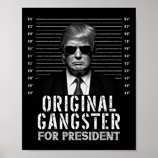 Gangster voor President Donald Trump Mugshot Poster (Voorkant)
