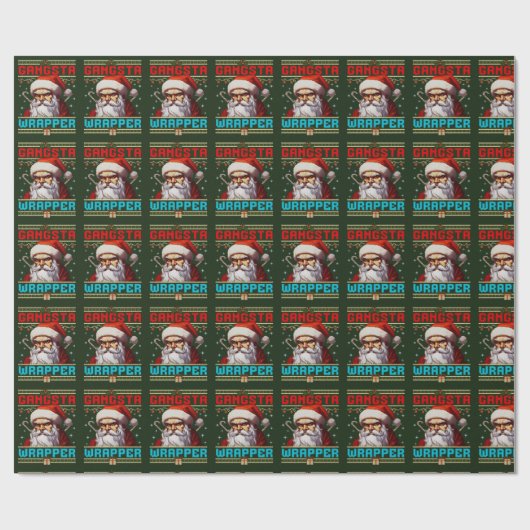 Gangster Wrapper Christmas Wrapping Paper Cadeaupapier (Vlak)