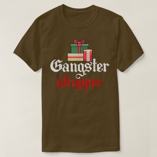 Gangster Wrapper Funny Kerstmis T-shirt (Design voorkant)