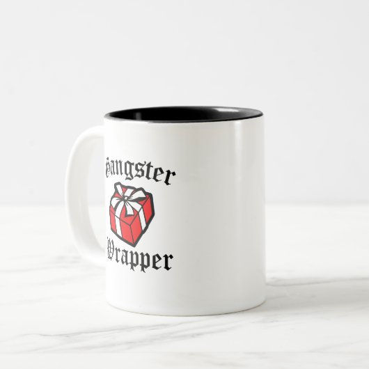 Gangster Wrapper grappig kerstgezegde mok (Voorkant links)