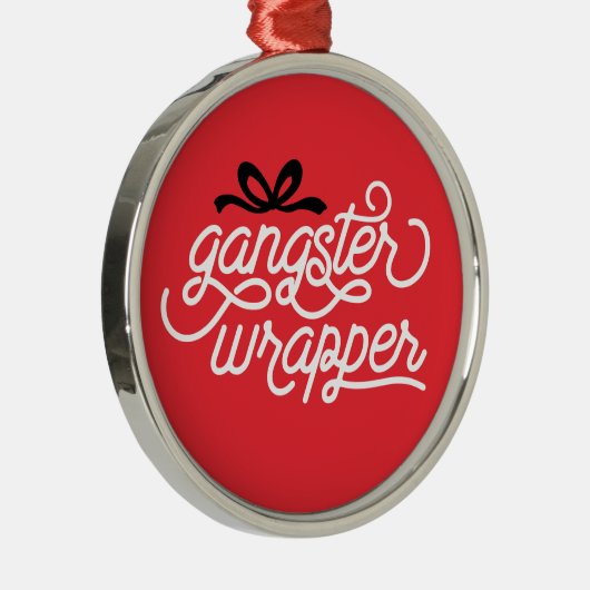 Gangster Wrapper-kerstversiering Metalen Ornament (Rechts)