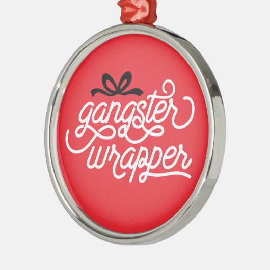 Gangster Wrapper-kerstversiering Metalen Ornament (Links)