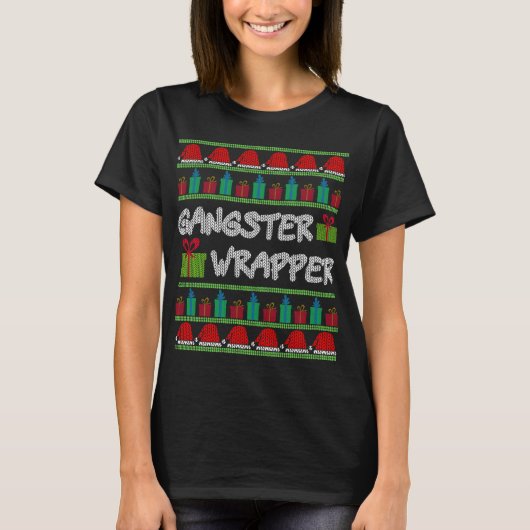 Gangster Wrapper Ugly KerstSweater Funny Pun T-shirt (Voorkant)